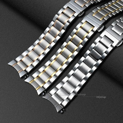 Stainless Steel Watch Strap for Longines Curved End Bracelet Metal Wristband 12 13 14 15 16 17 19 21 23 18mm 20mm 22mm 24mm Band
