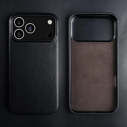 Retro For iPhone 17 Pro Max 16 15 14 13 12 11 Case Luxury Genuine Leather Cases For IPhone16 Vintage Full Covered Phone Cover