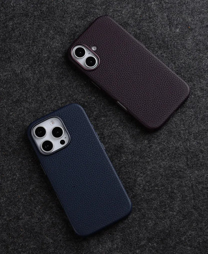 Melkco Genuine Leather Strong Magnetic Case For iPhone 16 Pro Max 16 Plus Coque Premium Cowhide Metal Camera Protection Cover