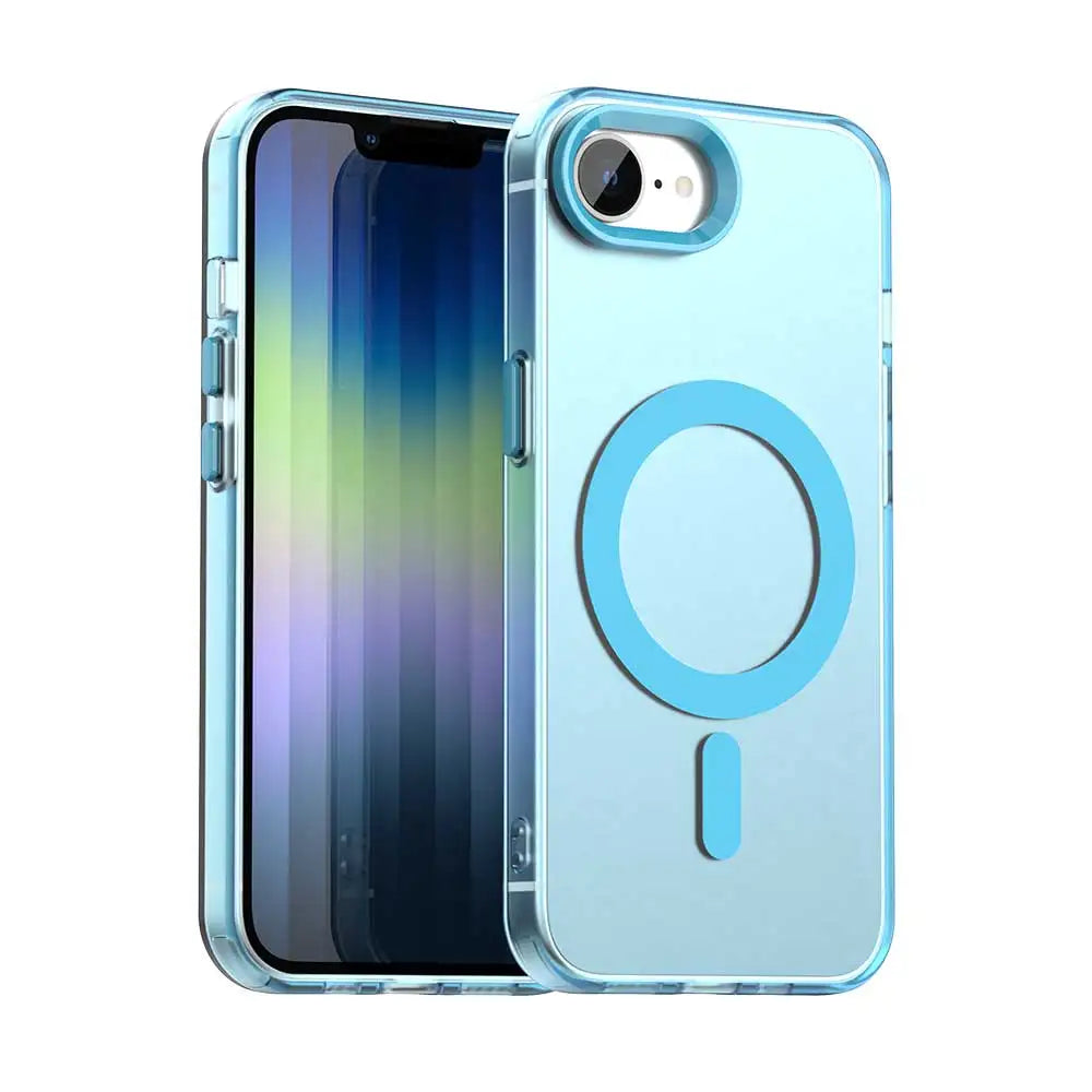 Magnetic Wireless Charging Case For Apple iPhone 17e 16e 16 Pro Max 15 14 Plus Cover Candy Colors Transparent Back Shell Coque