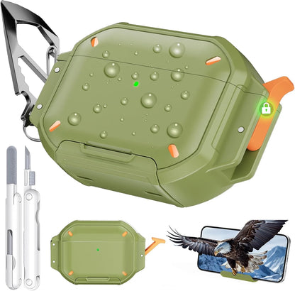 2026 for AirPod 5  Waterproof Case with Lock Sturdy Rugged Case Shockproof Headphone Case for AirPods Pro 3/4/5 Earbuds Cases