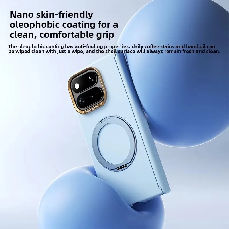 Magnetic Shockproof Skin-Feel Cute Phone Case For Google Pixel 11 Pro Fold With 360 Rotating Bracket Metal Lens protect Cover