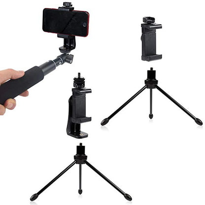 Universal 360° Rotation Tripod Smartphone Clip With 1/4 Screw Cellphone Stand Desk Tripod Mount Adapter For iPhone Xiaomi Huawei
