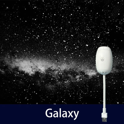 USB Galaxy Projector Light Car Roof Ambient Light Adjustable Focus Car Atmosphere Projection Lamp Romantic Room Star Night Light
