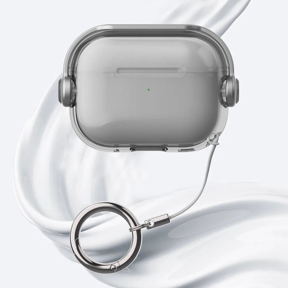 Security Lock Transparent Cover For Airpods Pro 2 Case Cute Candy Color Clean Earphone Case For Airpods 4 3 1 2 5 Phone Holder