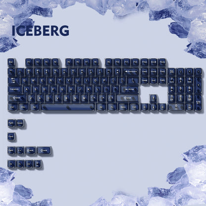 115 Keys Grey Fog Transparent Clear Keycaps Crystal PC Keycap RGB Shine Through Key Cap MDA Profile for MX Switch Keyboard
