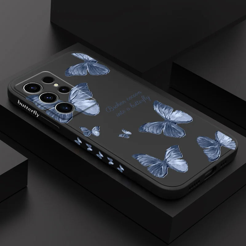 Little Butterfly Phone Case For Samsung Galaxy S24 S23 S22 S21 S20 S10 S10E S9 Ultra Plus FE Note 20 Ultra 10 9 Plus Cover