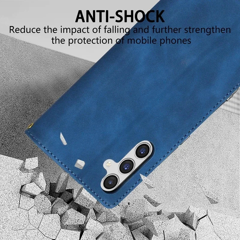 Wallet Card Slot Flip Leather Case For Samsung Galaxy A15 A16 A17 A35 A36 A53 A54 A55 A56 S25 Edge S24 Ultra S23 S22 Plus S20 FE