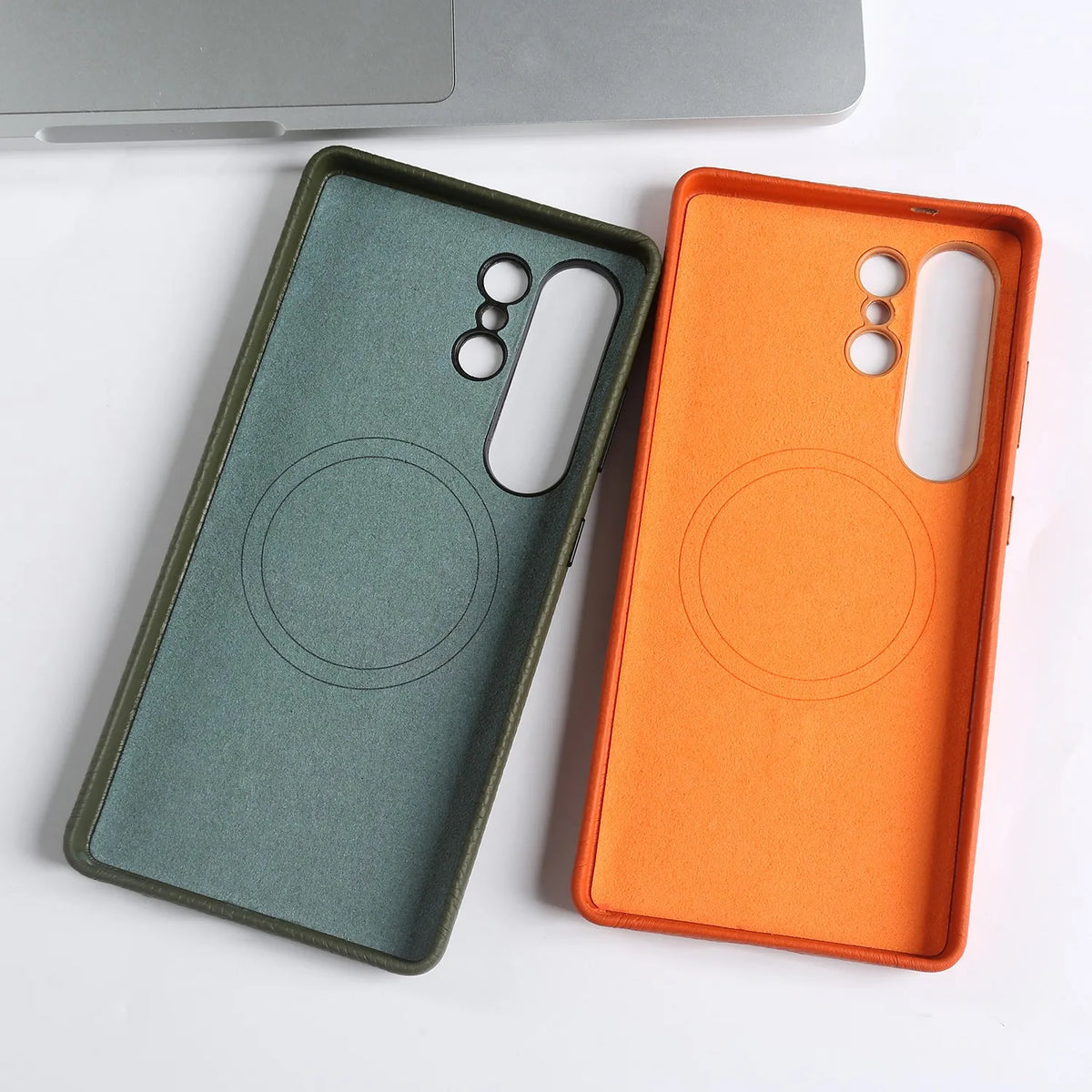 Premium Magnet for Magsafe Case For Samsung Galaxy S25 Ultra S23 S24 Genuine Leather Cover Magnetic Funda Cases Full Coverage