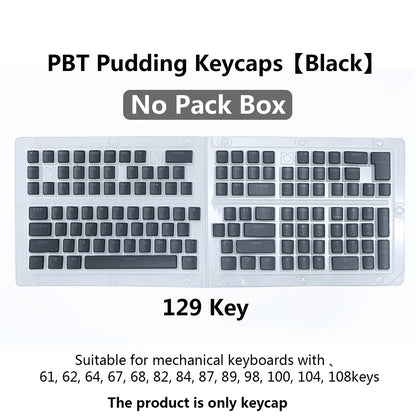 PBT Pudding Keycaps 129 keys Keycap OEM Profile Key cap For Mechanical Keyboard kit Mx Switch RGB backlit 87 104 Gamer Keyboards