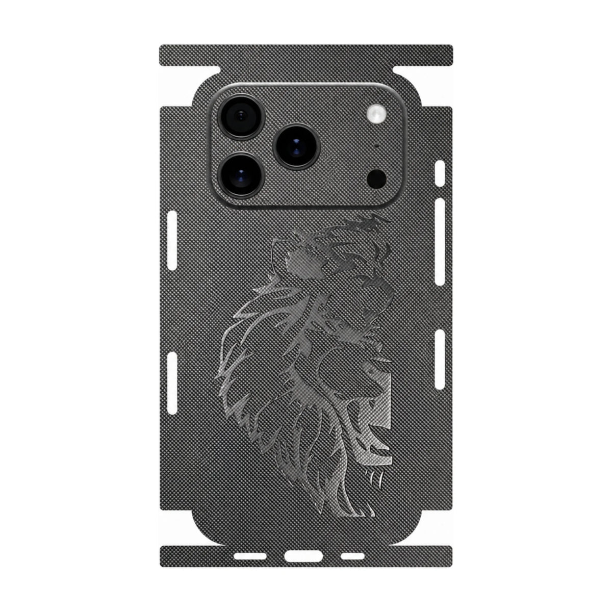 Diamond Texture Leather Back Skin for iPhone 17 16 15 14 13 Series Full Wrap Edge Rear Protective Film Sticker