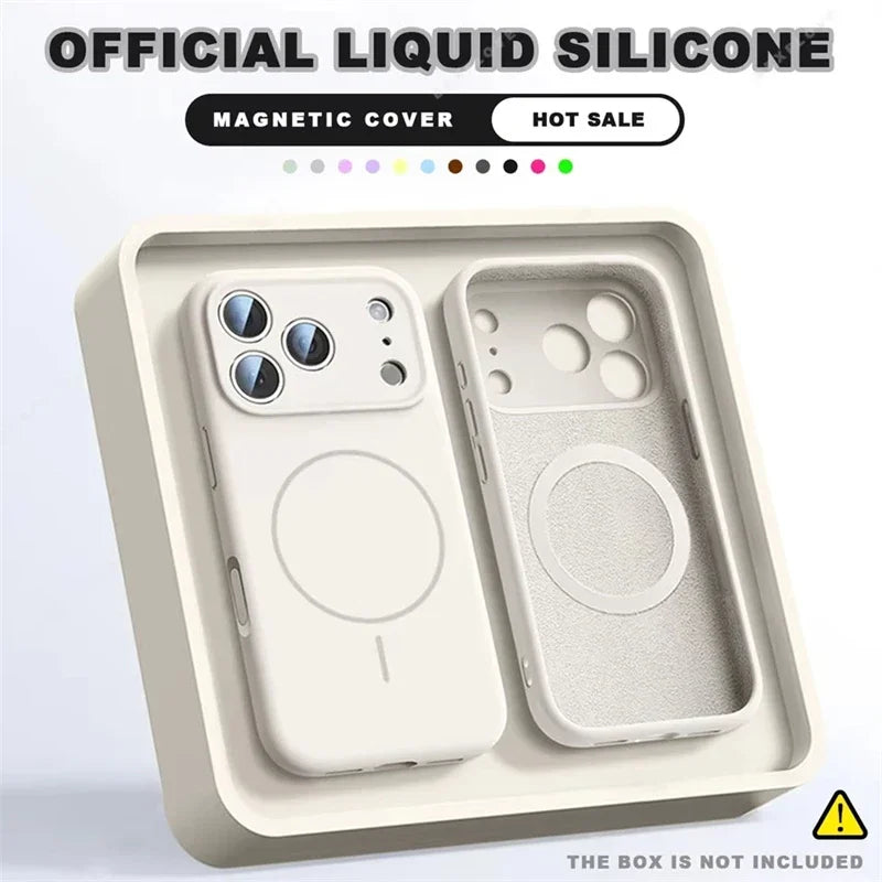 For Magsafe Liquid Silicone Phone Cases For iPhone 17 16 15 14 13 12 Pro Max 16 Plus Air Case Magnetic Wireless Charging Cover