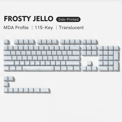 115 Keys Grey Fog Transparent Clear Keycaps Crystal PC Keycap RGB Shine Through Key Cap MDA Profile for MX Switch Keyboard