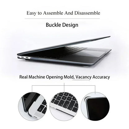 Carbon Fiber Texture Laptop Case For Macbook Air Pro M5 M4 M3 M2 M1 13 14 15 16 Inch 2026 2025 2024 2023 2022 2021 2020 Cover