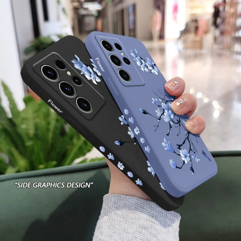 Blooming Orchid Phone Case For Samsung Galaxy S25 S24 S23 S22 S21 S20 S10 Ultra Plus FE Note 20 Ultra 10 Plus Cover