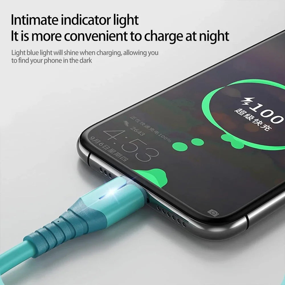 LED 3A Fast Charging USB Micro Cable Data Cable for Samsung Xiaomi Huawei HTC OPPO VIVO V8 Mobile Phone Charger USB Cable