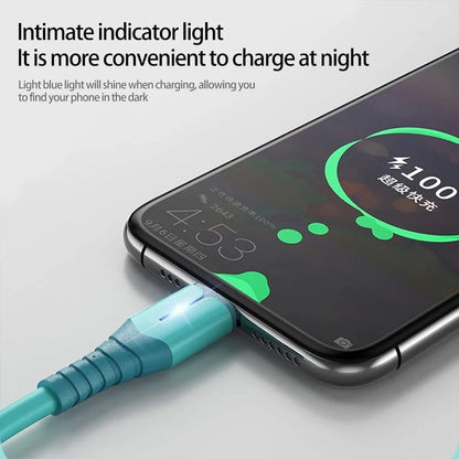 LED 3A Fast Charging USB Micro Cable Data Cable for Samsung Xiaomi Huawei HTC OPPO VIVO V8 Mobile Phone Charger USB Cable