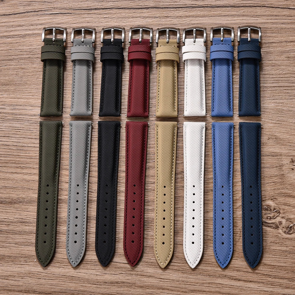 NATOBELT Sailcloth Watch Strap 18mm 19mm 20mm 22mm PVC Watch Strap Nylon Watchband Quick Release Sport Wristband Accessories