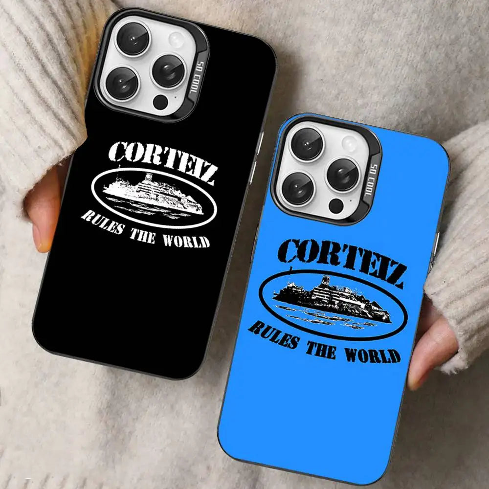 The World-C-Corteizs Phone Case For IPhone 17 16 15 14 13 12 11 Pro Max Plus Color Silver Cover
