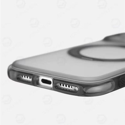 For Magsafe Anti-knock Airbag Matte Translucent Case For iPhone 16 17 18 Pro Max Rotate Magnetic Bracket Shockproof Armor Cover
