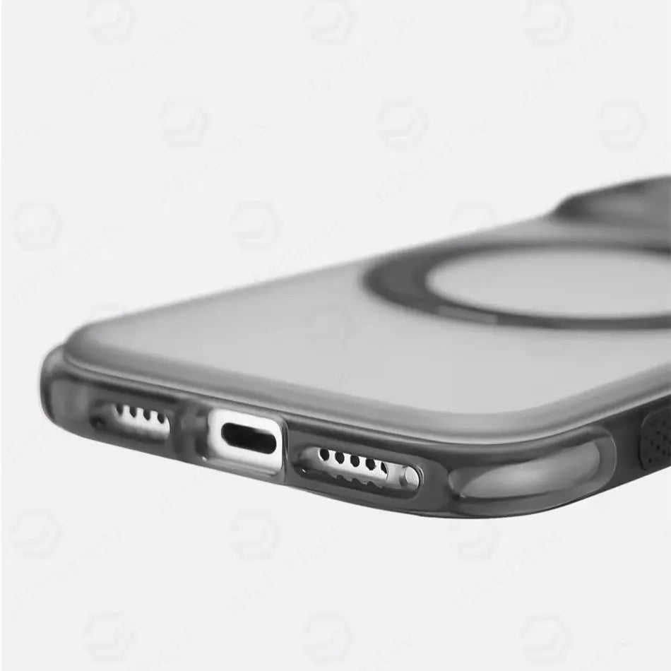 For Magsafe Anti-knock Airbag Matte Translucent Case For iPhone 16 17 18 Pro Max Rotate Magnetic Bracket Shockproof Armor Cover