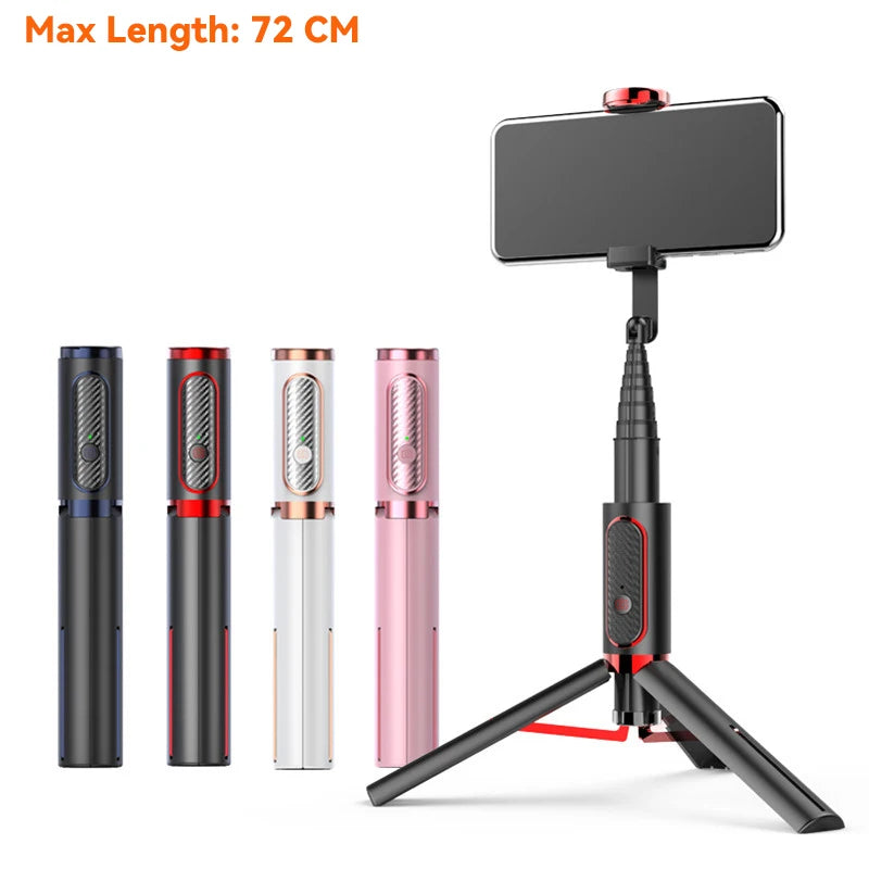 Selfie Stick Wireless Tripod Stand Bluetooth Remote Extendable Tripod for iPhone Mobile Phone Live Streaming