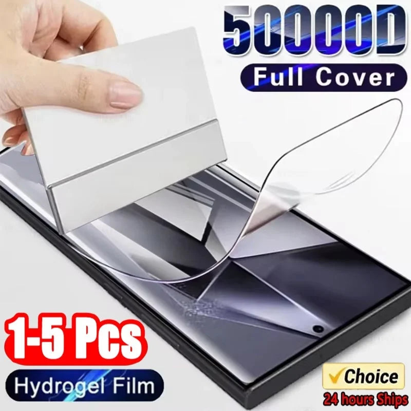 1-5Pcs Hydrogel Film Full Cover For Samsung S23 S10 S20 S21 S22 S24 Ultra Plus FE A14 A23 A34 A54 Screen Protector Film