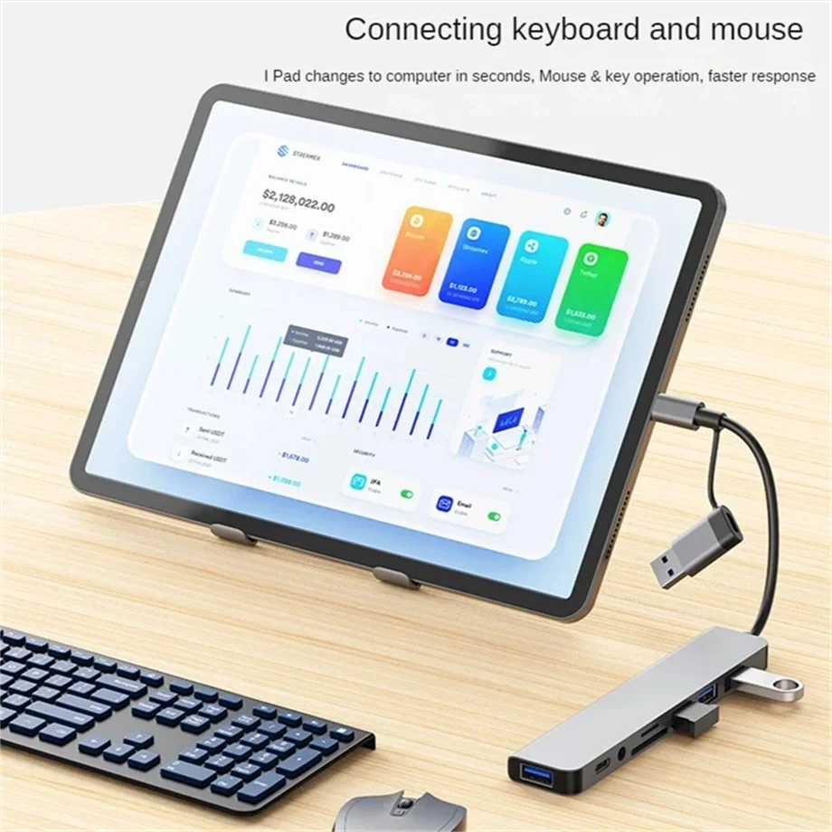 8 in 2 USB HUB C type-c HUB USB C to USB 3.0 HDTV-Compatible Dock for MacBook Pro For Nintendo Switch USB-C Type C 3.0 Splitter