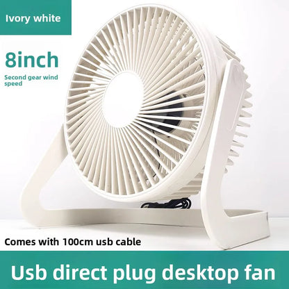 5 6 8 Inch USB Powered Mini Desktop Fan Strong Wind Quiet Portable Table Cooling Fan For Office Bedroom Dorm Student Home Use