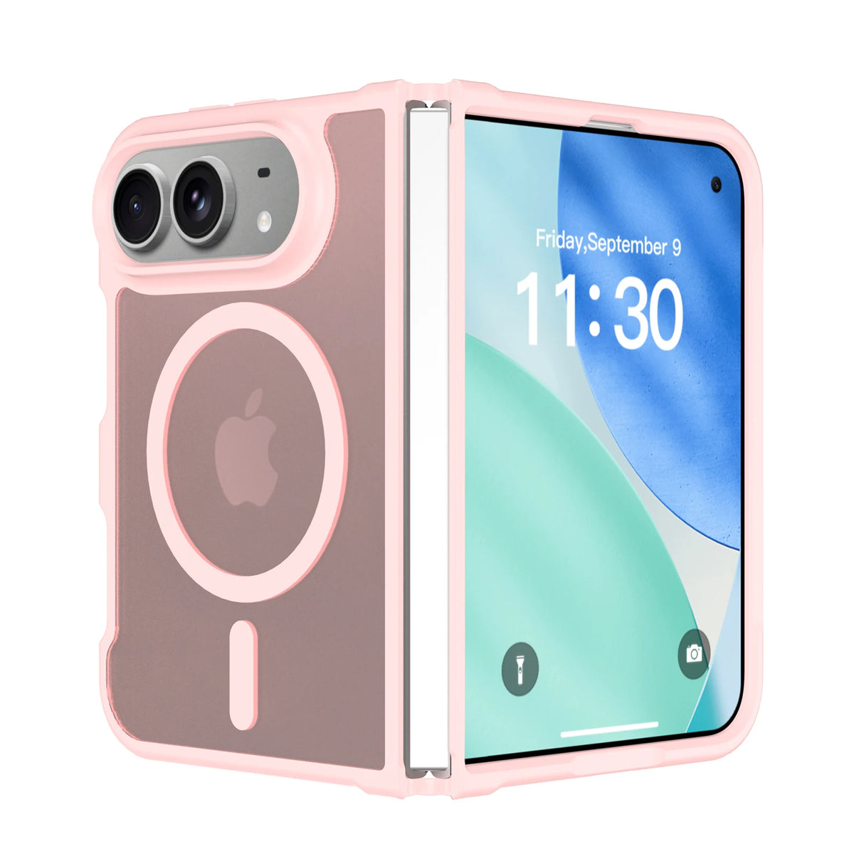 Luxury Matte Magnetic Charge Phone Case For iPhone Duo For Magsafe Skin Feel Translucent Shockproof Fold Cover Funda