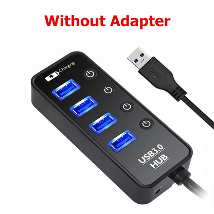 USB HUB 3.0 4 Port Smart Phone Charger Multi For Ipad MacBook Pro Computer PC Notebook Laptop Accessories With Power Adapter