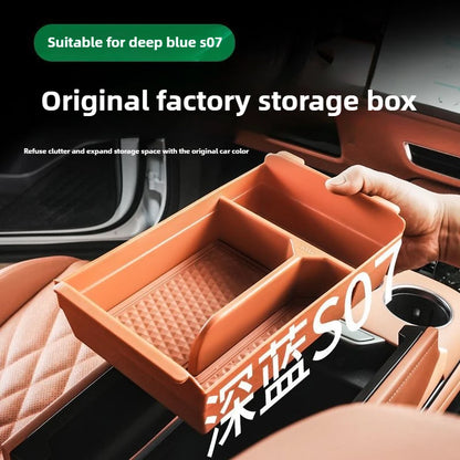 For Deepal S07 S7 Car Armrest Storage Box Organizer Anti Slip Center Console Tray Interior Accessory Shockproof Silicone Holder