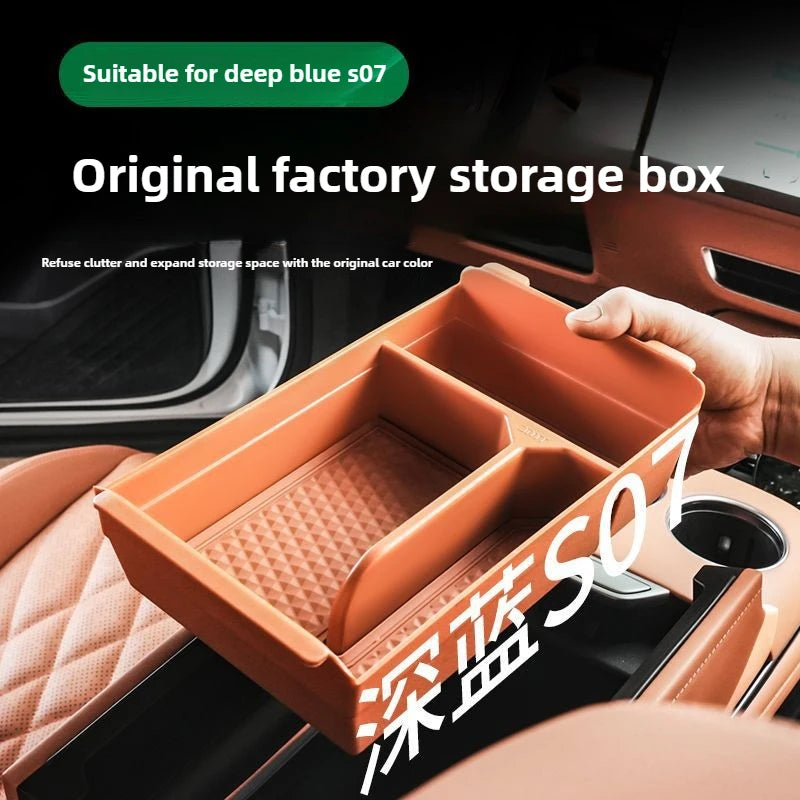 For Deepal S07 S7 Car Armrest Storage Box Organizer Anti Slip Center Console Tray Interior Accessory Shockproof Silicone Holder