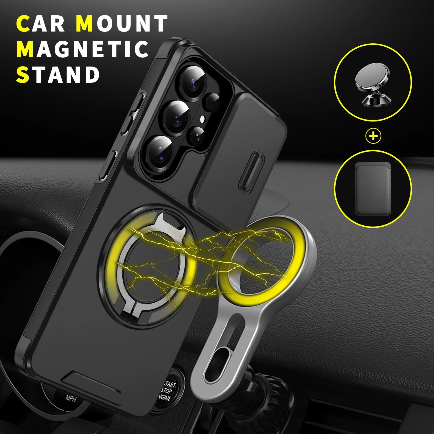 For Samsung S26 S25 S24 S23 Plus Ultra Magnetic Bracket Phone For Samsung S25 24 23 FE S26 25 Edge Sliding Window Anti Fall Case