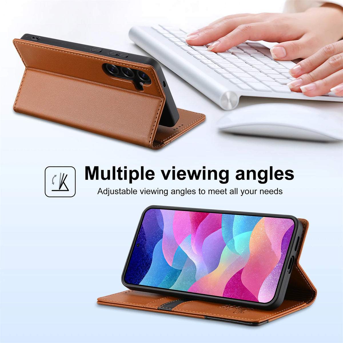 Magnetic Flip Leather Case For Samsung Galaxy S26 S25 Edge S24 S23 Ultra S22 S21 FE S20 S10 Plus Note20 A17 A16 A56 Wallet Cover