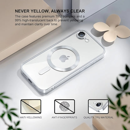 Magnetic for iPhone 17e/16e Case With Privacy Screen Protector Cover,[Non-Yellowing] Plating Glossy Soft Shockproof Clear Case