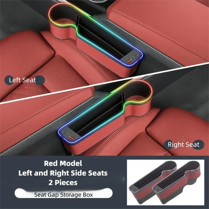 7 Color Led Car Seat Gap Filler Organizer Car Seat Pocket Gap Filler, Car Gap Organizer Storage Console Side Seat Gap Filler