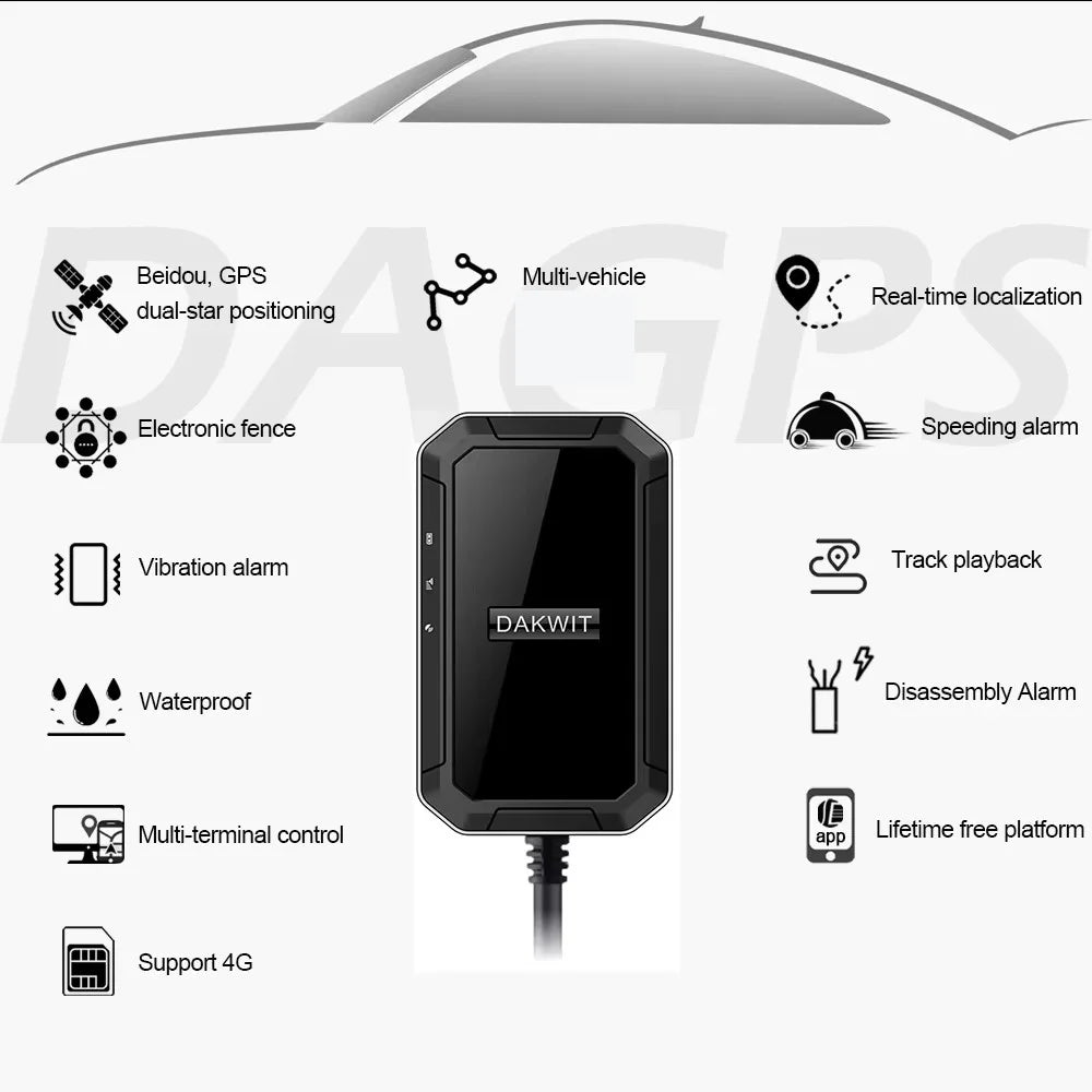DAGPS 4G TK300 Relay Cut Off Oil Power Builtin Battery GPS Tracker for Car Motorcycle Vehicle Online Tracking So