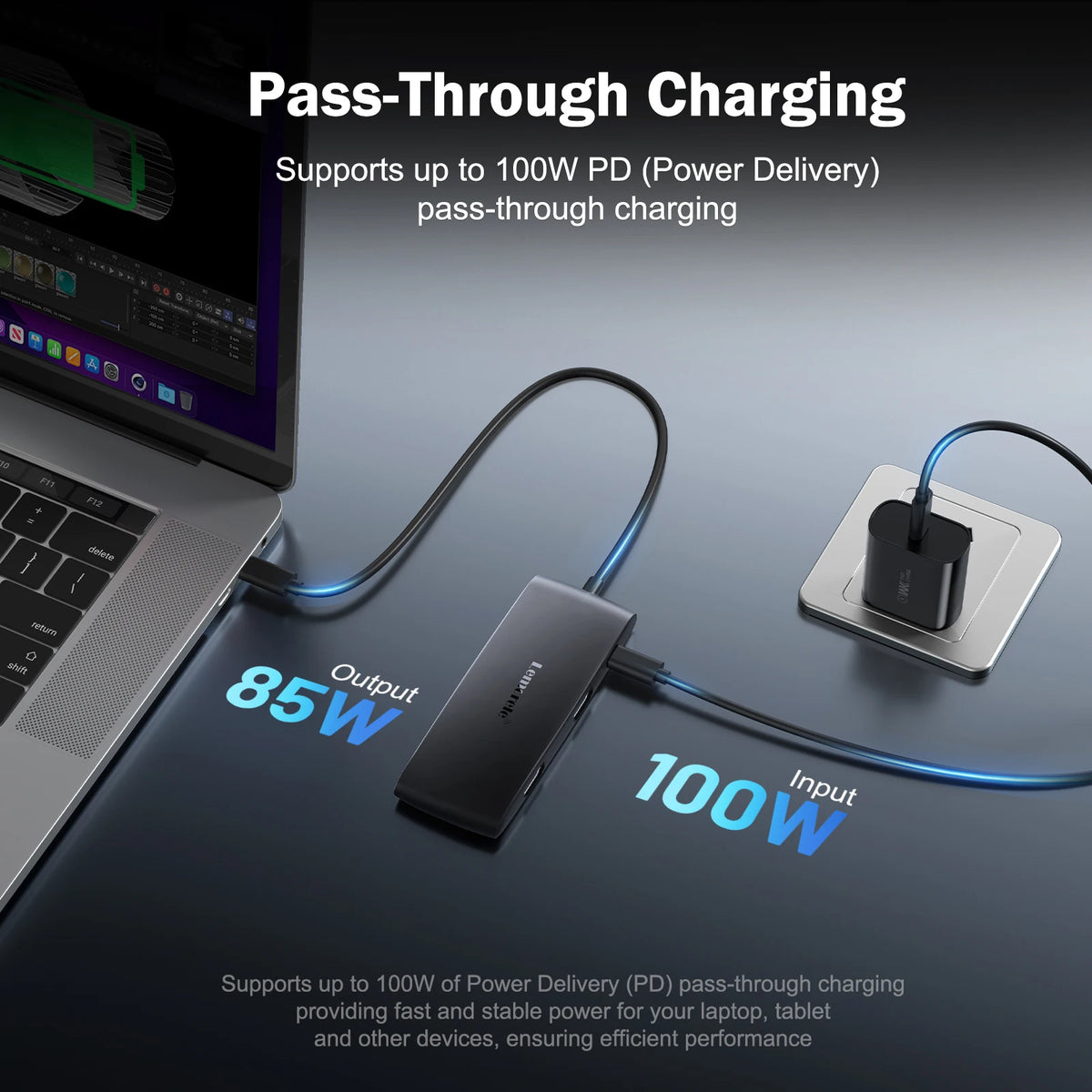Lemorele TC510 7-in-1 USB-C Docking Station USB Hub Adapter USB C to Dual HDMI 4K@60Hz for Windows MacBook Air Laptop