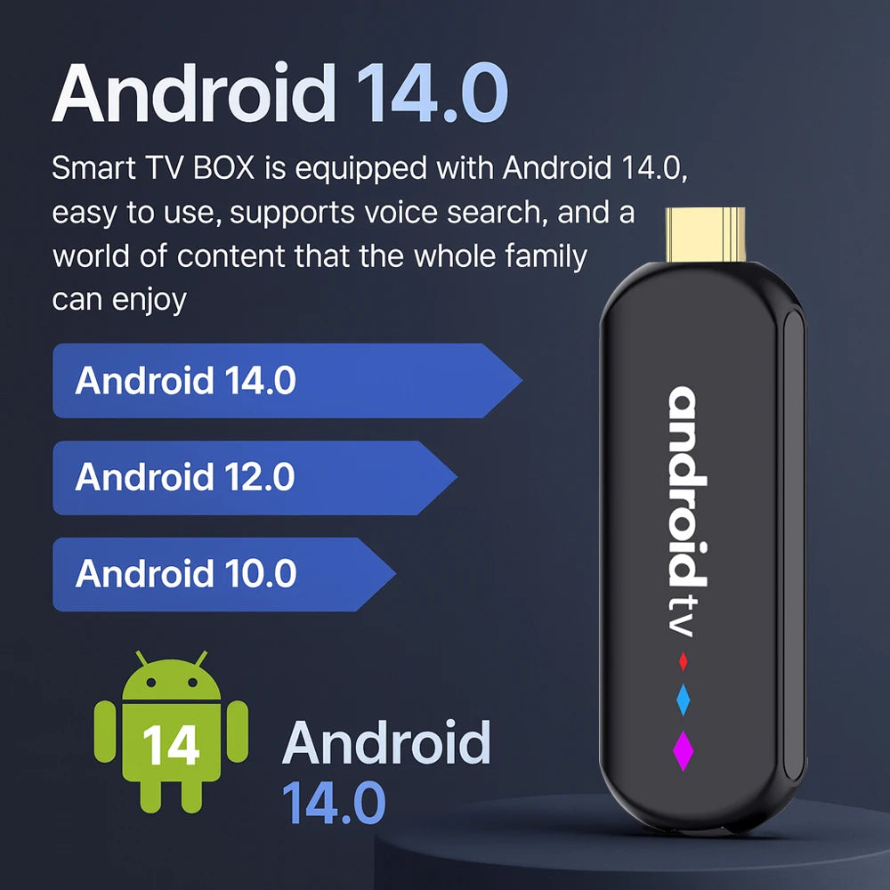 Android TV Stick S905L3 Wifi Android 14.0 Quad Core 4K Home Media Player Voice Assistant Remote Smart TV Stick Android TV