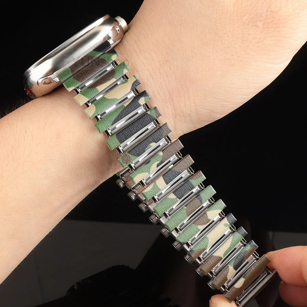 Colorful Elastic Stainless Steel Band for Apple Watch 49mm 46mm 45mm 44mm 42mm 41mm Strap iWatch Ultra SE 11 10 9 8 7 6 5 4 3