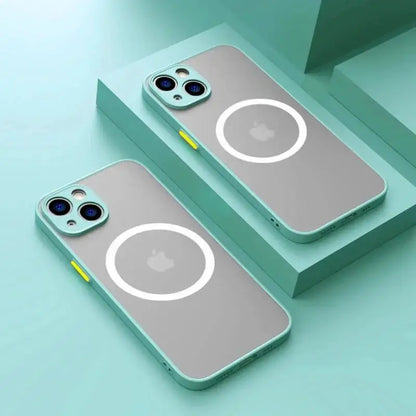 Luxury Matte Armor Magnetic For Magsafe Wireless Charge Case For iPhone 15 16 14 13 11 12 Pro Max Mini Plus XS X XR Cover Funda