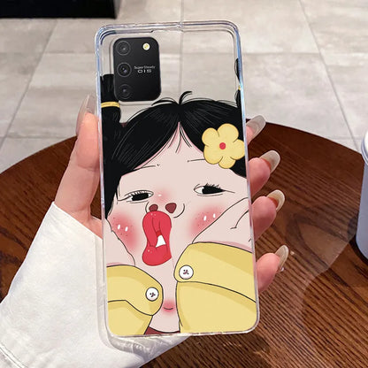 Casing For Samsung S10 Lite Case G770F Aesthetic Cute Cat Fashion Transparent Back Cover For Samsung Galaxy S10 Lite Phone Case