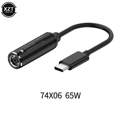 65W DC to USB C PD Power Adapter Converter 5.5X2.5 7.4X5.0 4.5X3.0 Laptop Charger to Type C Connector for Xiaomi Samsung Lenovo