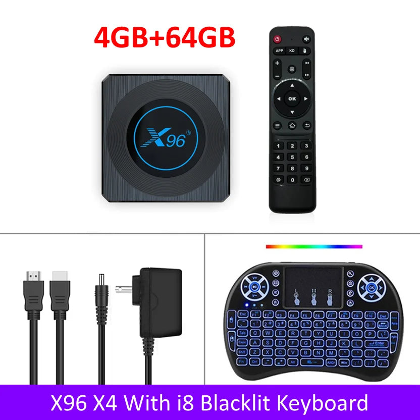 New X96 X4 Smart TV Android 11 TV Box Amlogic S905X4 Set Top Box 4GB 32gb 64gb Dual WIFI 8K Internet TV Receiver X96X4
