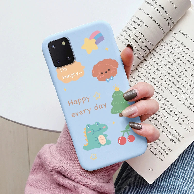 Soft Case For Samsung Galaxy Note 10 Lite Phone Cover Cute Flowers Butterfly Fundas TPU Coque For Samsung Note 10 Lite Bumper