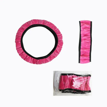 Car Steering Wheel Cover Protector Decoration Warm Super Thick Soft Plush Collar for Women Man Auto Interior Accessories