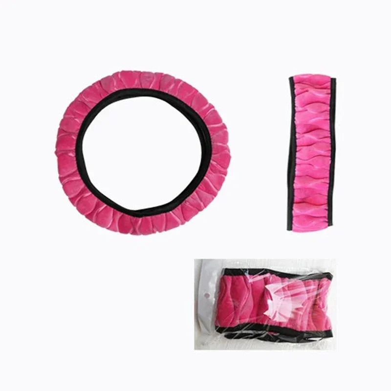 Car Steering Wheel Cover Protector Decoration Warm Super Thick Soft Plush Collar for Women Man Auto Interior Accessories