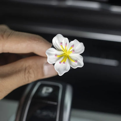 2Pcs Car Perfume Clip Flower Air Outlet  Decorations Bright Peach Blossom Cherry Blossom Car Air Freshener with Fresh Color