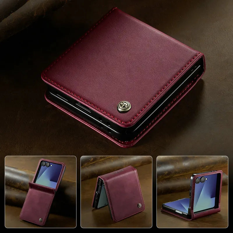 For Samsung Galaxy Z Flip 8 5G 2026 Luxury Case Classic Book Funda Samsung Z Flip 7 Case Phone Galaxy ZFlip 8 Flip7 Leather Etui